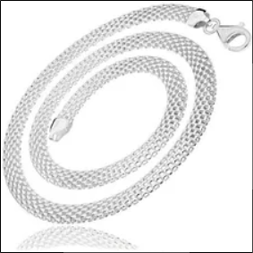VALERIO.PL ELEGANT THICK SILVER CHAIN ​​NECKLACE BISMARCK TUB 45CM SILVER 925 TUB8;VALERIO.PL ELEGANTE COLLAR DE CADENA DE PLATA GRUESA BISMARCK TUB 45CM PLATA 925 TUB8