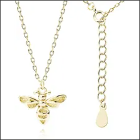 Valerio.Pl Gold-plated silver necklace stars celebrity bee bee silver 925 Z1974NG;Valerio.Pl Collar de plata chapado en oro estrellas celebridad abeja abeja plata 925 Z1974NG
