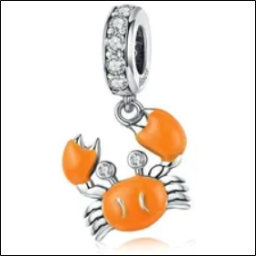 Valerio.pl Rhodium-plated silver hanging charm for pandora cancer zircons silver 925 CHARM261;Valerio.pl Colgante de plata chapado en rodio para pandora cancer zircons CHARM de plata 925 261