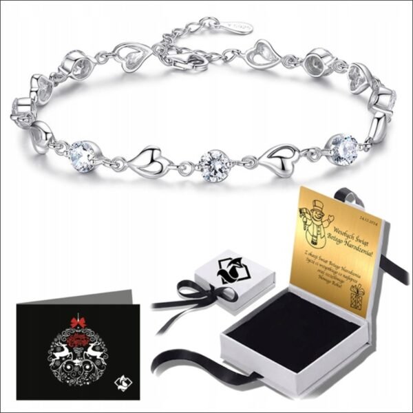 womens bracelet heart silver chain for mom wife daughter gift
