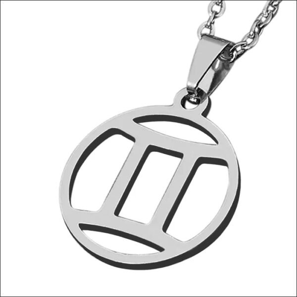 Zense - Gemini Zodiac Pendant for Men ZP0236 - With 51 cm Chain;Zense-Colgante del Zodiaco Géminis para Hombre ZP0236 - Con Cadena de 51 cm