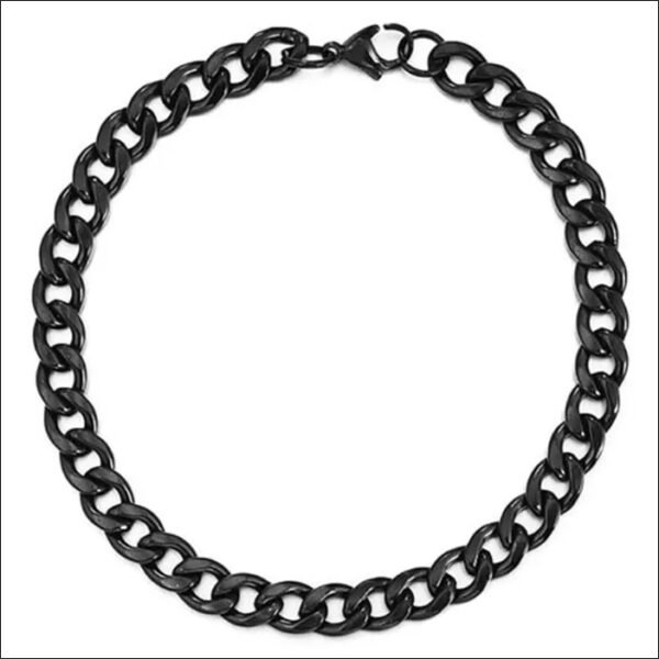 Zense - Men's black steel gourmette ZB0328;Zense-Gourmette de acero negro para hombre ZB0328