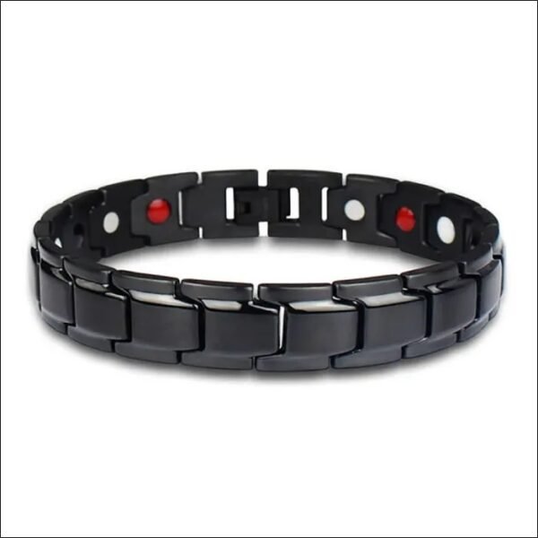 Zense - Men's black titanium steel bracelet ZB0323;Zense-Pulsera de acero de titanio negro para hombre ZB0323