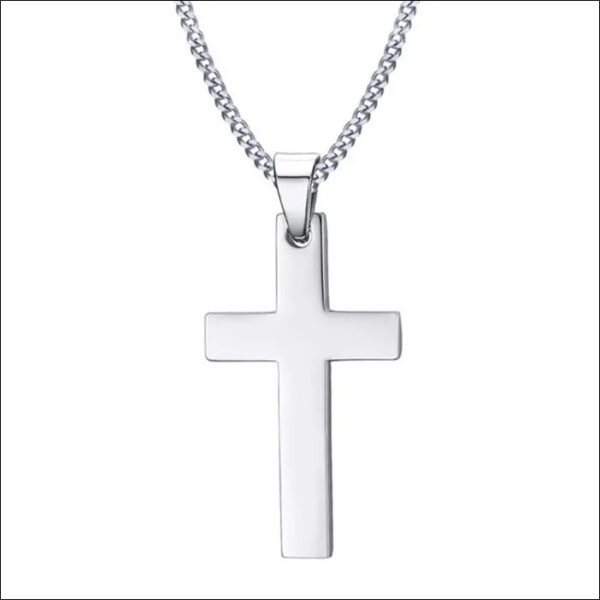 ZENSE - Men's necklace - Silver Latin cross pendant, height 3.50cm - Chain 50cm - ZP0248;ZENSE-Collar para hombre-Colgante de cruz latina de plata, altura 3,50 cm-Cadena 50 cm-ZP0248