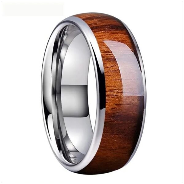 ZENSE Ring - ZR0178 - Men - Smooth and comfortable in wood-effect steel - Casual - Width 0.8 cm;Anillo SENSE-ZR0178-Hombre-Liso y cómodo en acero con efecto madera-Informal-Ancho 0,8 cm