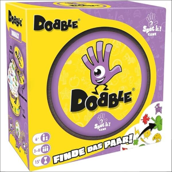 Dobble is a fast and fun card game for both young and old. Many different symbols await you in this more sustainable edition of the classic family game.