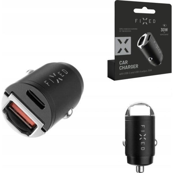 The minimalist and extra powerful new generation FIXED car charger with USB-C and USB-A outputs is an ideal accessory for charging your devices while driving.