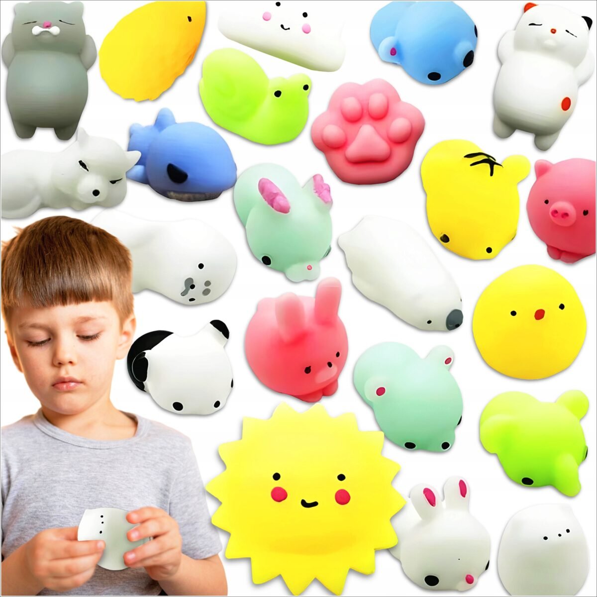  This fun and colorful set of anti-stress animals and characters is perfect for relieving stress, increasing concentration and improving hand-eye coordination