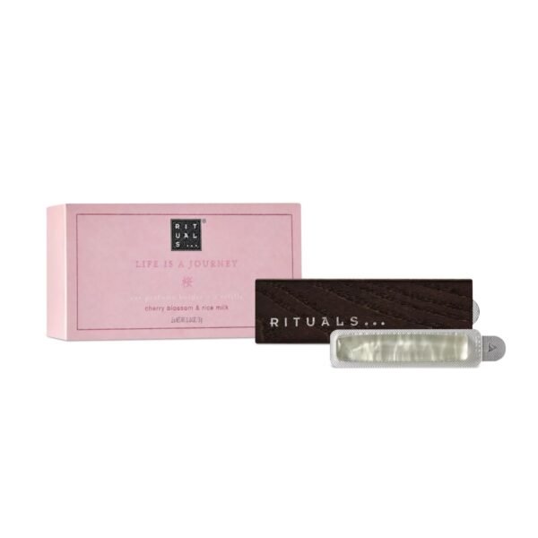 RITUALS Car Perfume Sakura Car Air Freshener - Car Fragrance with Cherry Blossom and Rice Milk Aroma - Car Air Freshener with Elegant Wooden Holder - 6g