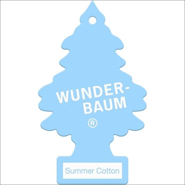 WUNDER-BAUM Car Air Freshener. Pendant Air Freshener for Long Lasting Fragrance in Car or at Home, Summer Cotton, Pack of 1