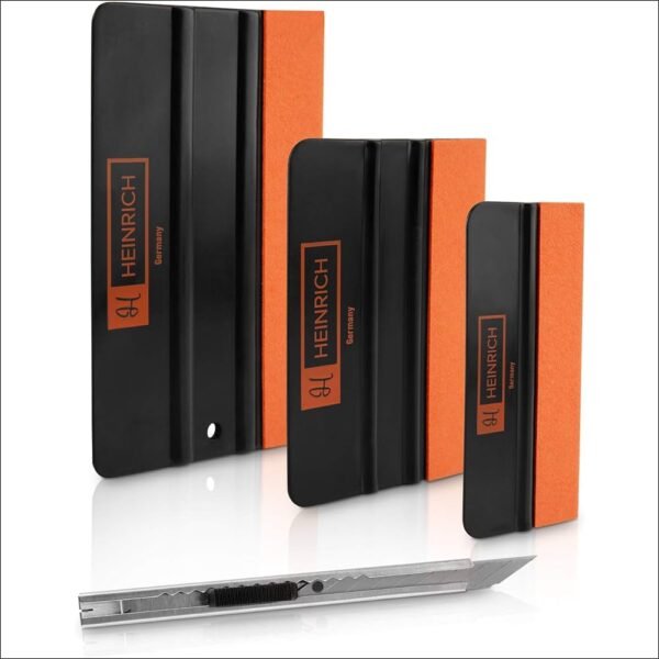 Heinrich Germany Foil Squeegee Set - Premium Squeegee Set for Foiling - Professional Foiling Tool with 3 Squeegees and 1 Stainless Steel Knife