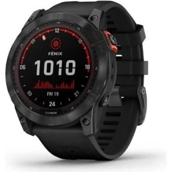 The Garmin fenix 7X Solar GPS smartwatch with an integrated LED flashlight impresses with its top-notch design, durability and very good battery life supported by hybrid solar charging.