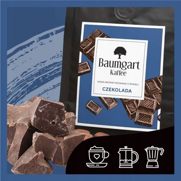 Flavoured Coffee Beans CHOCOLATE 200g 100% Arabica Freshly Roasted Baumgart