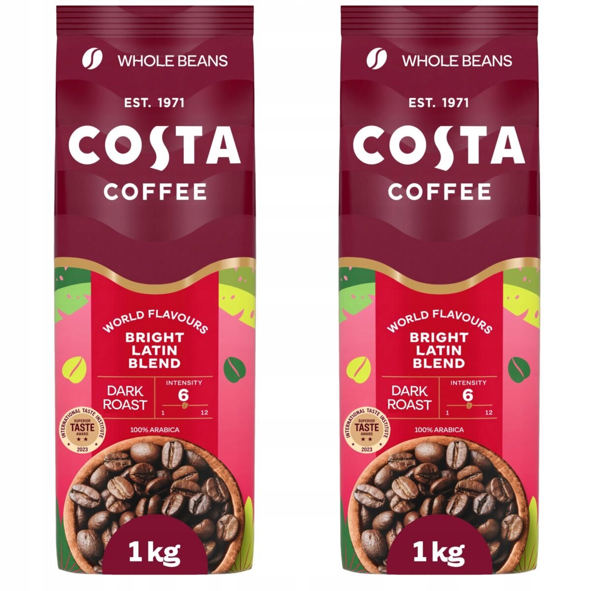 Coffee Beans Arabica Arabica 100% Bright Blend Costa Coffee 2x1kg