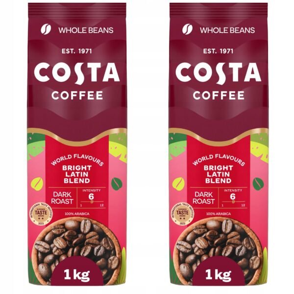 Coffee Beans Arabica Arabica 100% Bright Blend Costa Coffee 2x1kg