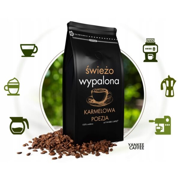 Coffee beans For coffee machine 1kg FRESHLY ROASTED 100% Arabica flavored CARAMEL