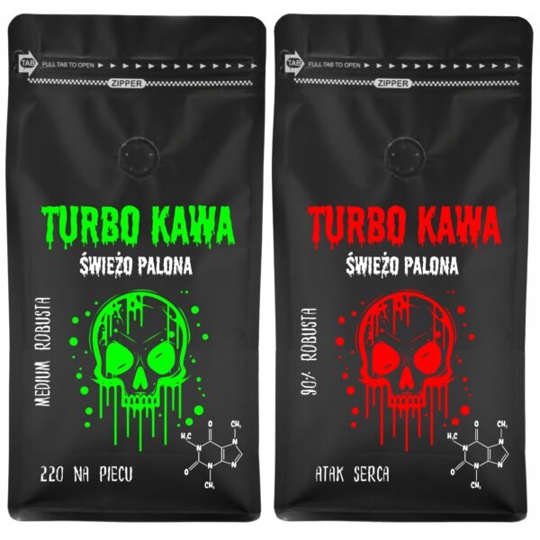 TURBO Coffee beans For espresso machine 2x1kg Robusta/Arabica STRONGLY STIMULATING
