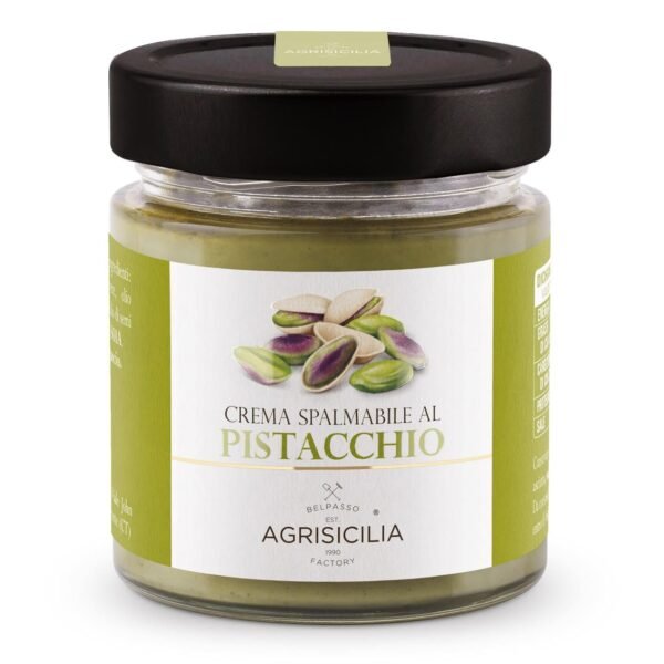 AGRISICILIA Pistachio Cream 200 g I Pistachio Spread with Pistachios from Sicily - Pistachio Butter Spread Pistachio Paste Jam - Pistachios from Italy