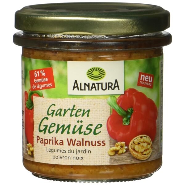 Alnatura Organic Spread Garden Vegetables Pepper Walnut Vegan 135 g