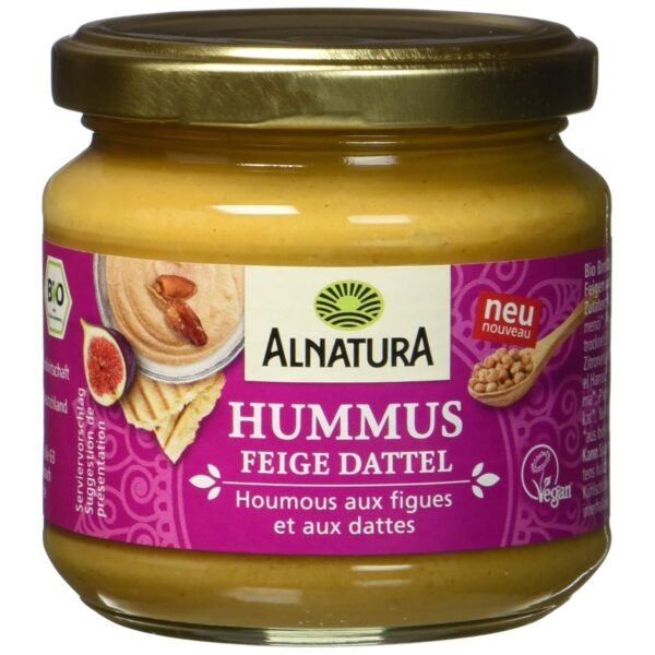 Alnatura Organic Spread Hummus Fig Date, Vegan, 180 g, Medium