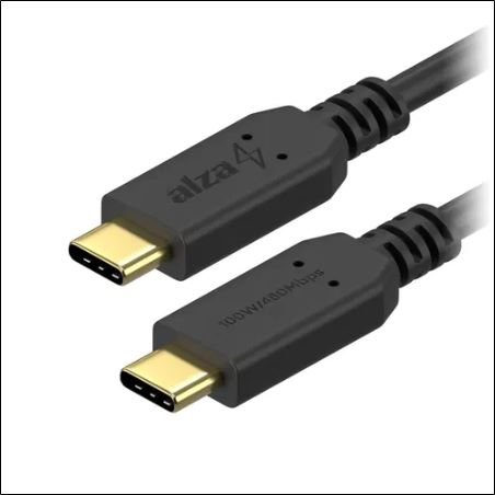 2-meter USB-C to USB-C cable, supports 100W PD fast charging, black color.