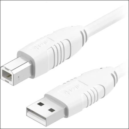 1-meter USB-A to USB-B data cable, perfect for connecting peripherals like printers and scanners.