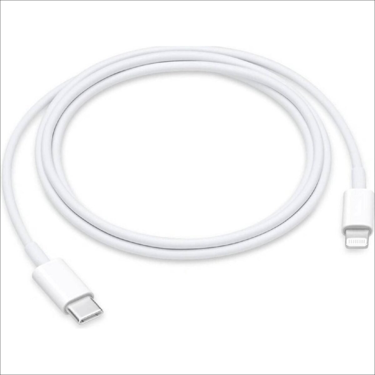 1-meter USB-C to Lightning cable for syncing and fast charging Apple devices.