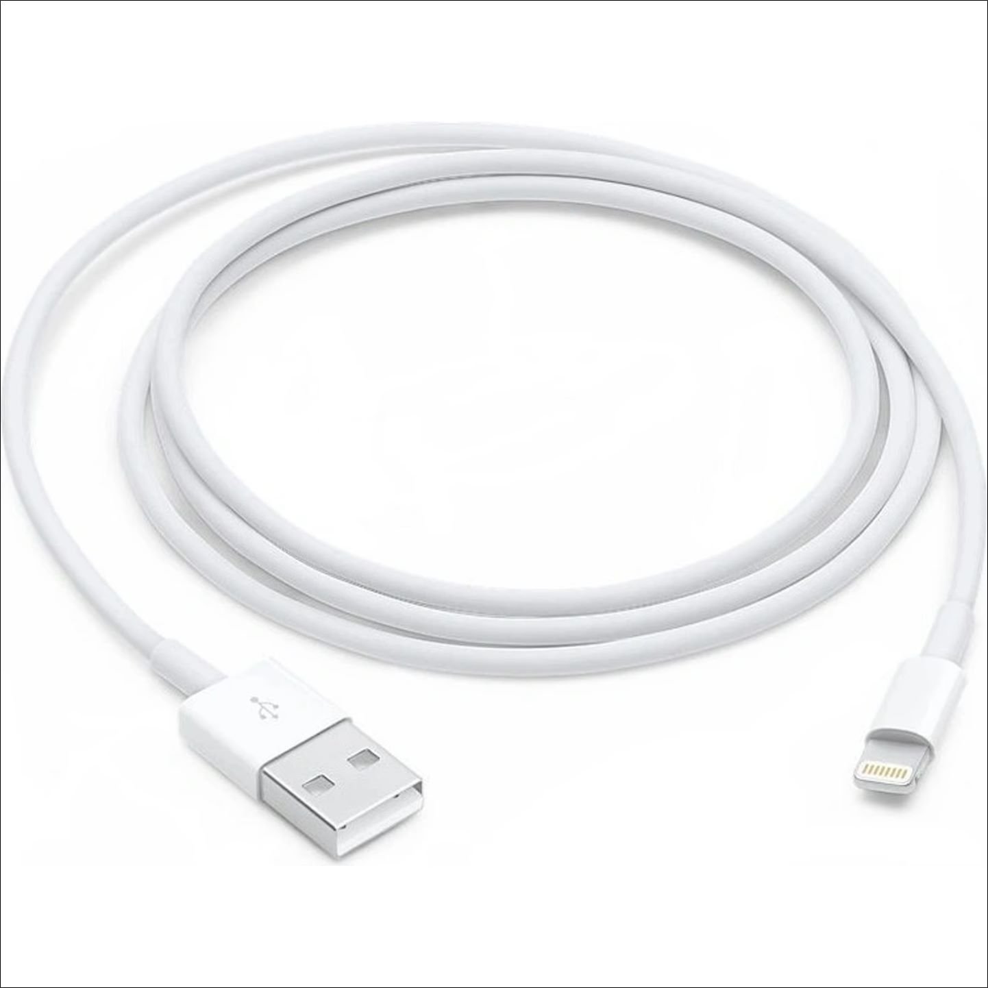 Apple USB cable with Lightning connector 1m MD818ZM/A 1 1-meter USB 2.0 cable for syncing and charging Apple devices with a Lightning connector.