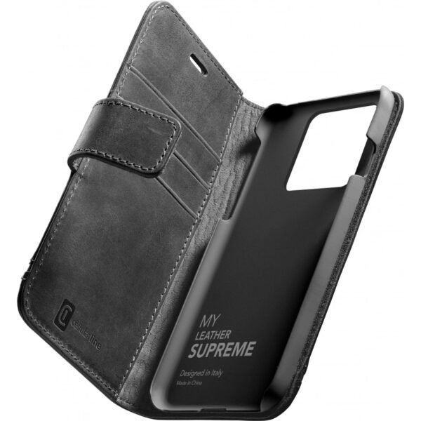 The luxurious Cellularline Supreme leather book case is a stylish accessory for your mobile phone.