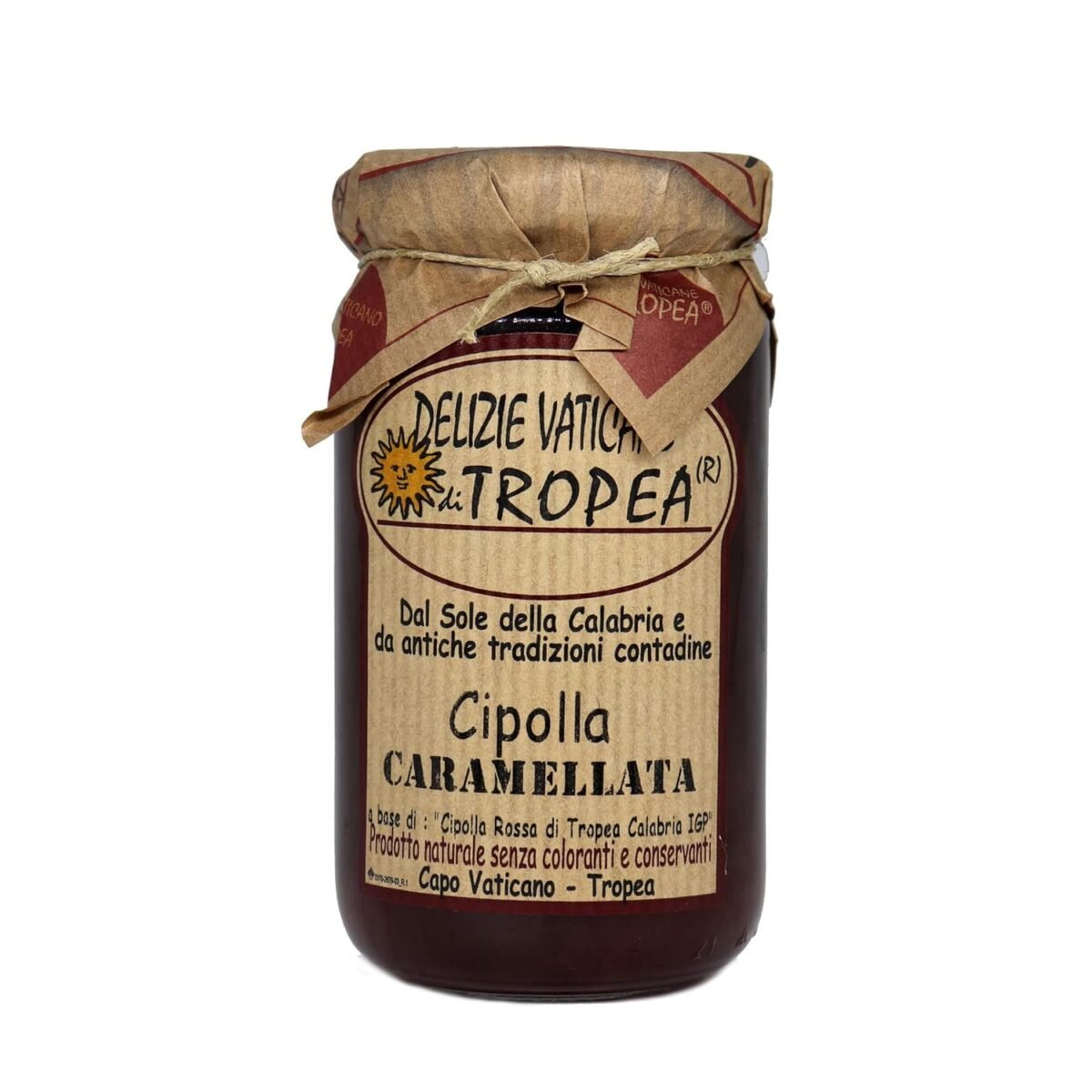 Caramelised Onion from Tropea Calabria IGP - Typical Calabrian Products - Handmade Gourmet Sauce - Perfect with Cheese - Made in Italy - Vatican Delights by Tropea - 230 g