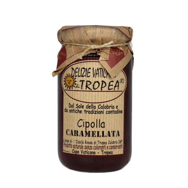 Caramelised Onion from Tropea Calabria IGP - Typical Calabrian Products - Handmade Gourmet Sauce - Perfect with Cheese - Made in Italy - Vatican Delights by Tropea - 230 g