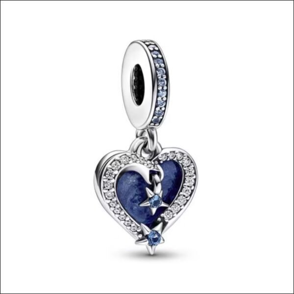 Charm Pendant PANDORA Charm Pendant Heart and Shooting Star, Sterling Silver;Pendentif Charm PANDORA Pendentif Charm Coeur et Étoile Filante, Argent Sterling