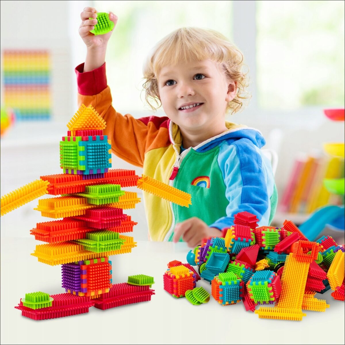 a child can have fun building simple towers or more complex figures