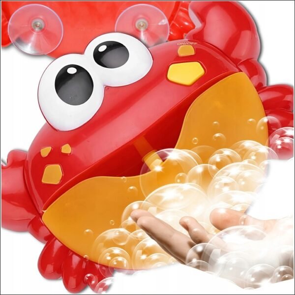 Our crab -shaped bubble machine   is  very easy to use . Simply fill the removable container with a mixture of bath liquid and water, then turn the device on by pressing the  ON button . The crab will start to release  an incredible amount of bubbles , providing your child with lots of fun during bath time.