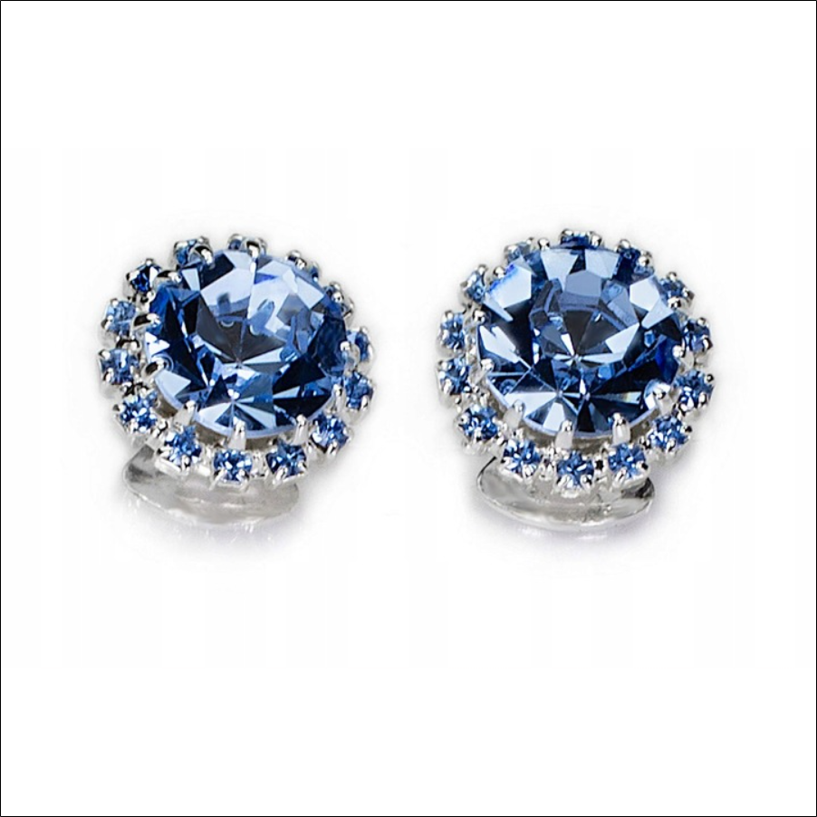KiaraBijoux,Czech Ear Clips Silver Blue Sapphire Crystals For Gift Trendy 1 KiaraBijoux,Czech Ear Clips Silver Blue Sapphire Crystals For Gift Trendy