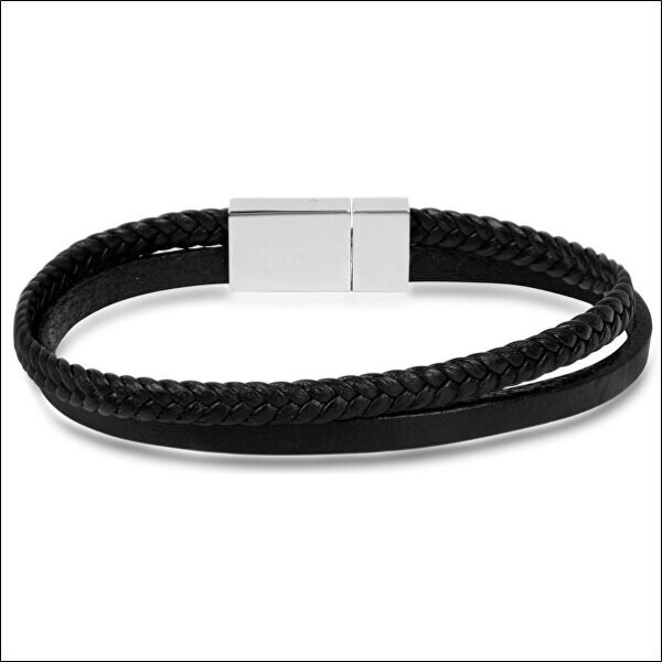 Double leather bracelet Leather;Bracelet double cuir Cuir