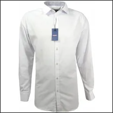 ELEGANT MEN'S SHIRT white classic PATTERN, 3XL