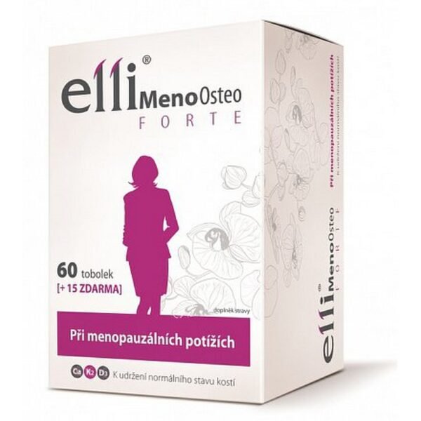 Elli Menoosteo Forte 60 +15 Capsules for menopause and bone health support.