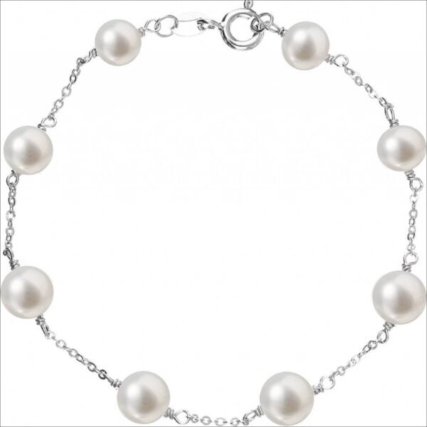Evolution Group perlový z pravých říčních perel 23008.1 bílý;Evolution Group pearl necklace made of genuine freshwater pearls 23008.1 white