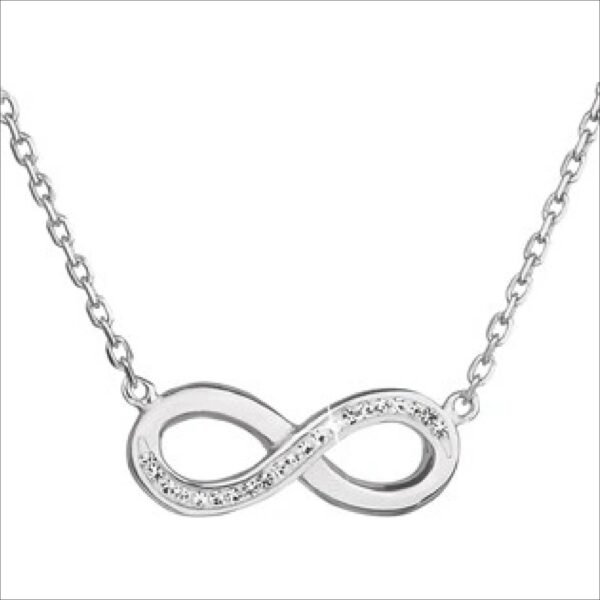 Evolution Group Stříbrný s krystaly Swarovski osmička nekonečno 32023 1;Evolution Group Silver with Swarovski crystals figure eight infinity 32023 1