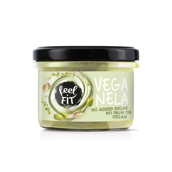 Feel FIT VEGANELA 45% Pistachio, Natural and Vegan Pistachio Cream with No Added Sugar and Palm Oil, 200 g