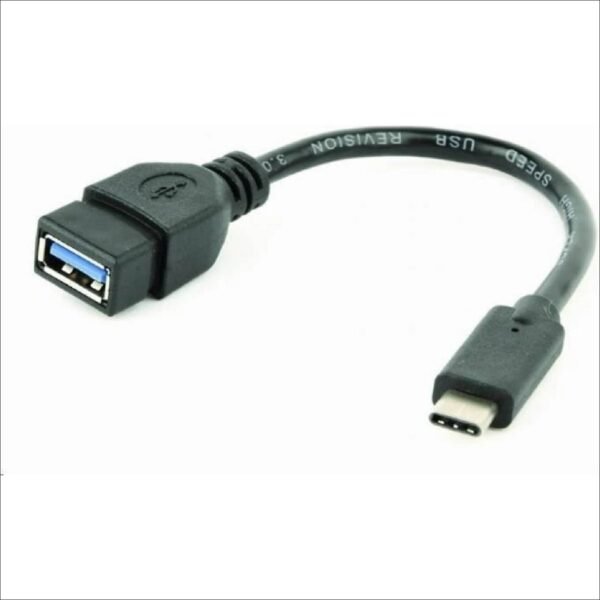 USB 3.0 OTG Type-C (Male) to Type-A (Female) adapter cable, 0.15 meters, black.