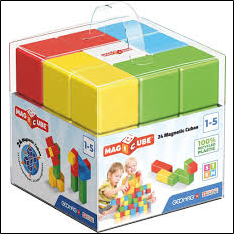 Geomag magnetic blocks for the youngest are great fun every day. The set contains 24 magnetic elements that can be combined with each other in any way.