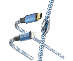The Hama Reflective USB-C to Lightning cable is designed for fast charging and data transfer, ensuring quick and efficient performance.
