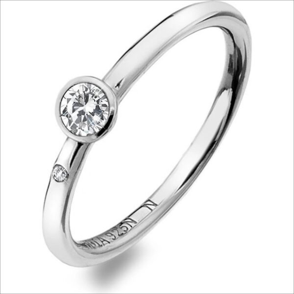 Hot Diamonds Luxusní stříbrný prsten s topazem a diamantem Willow DR206;Hot Diamonds Luxury Silver Ring with Topaz and Diamond Willow DR206