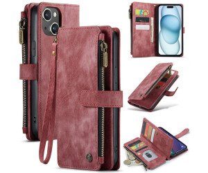The LaimTop iPhone 15 Plus Phone Case is a high-quality PU leather wallet case designed to offer both style and protection.