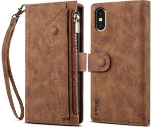 The LaimTop Protective Case for iPhone X / iPhone XS is a versatile leather case that doubles as a wallet and offers enhanced protection.