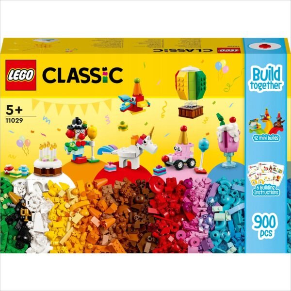 The LEGO Classic Creative Party Set (11029) is a versatile building set designed to inspire creativity and fun. It includes a variety of colorful LEGO bricks that allow children to create party-themed models such as cakes, decorations, and party hats. Perfect for sparking imagination, this set offers endless building possibilities for kids aged 4 and up. With 413 pieces, it's an ideal choice for group play and celebrating special moments through LEGO construction.