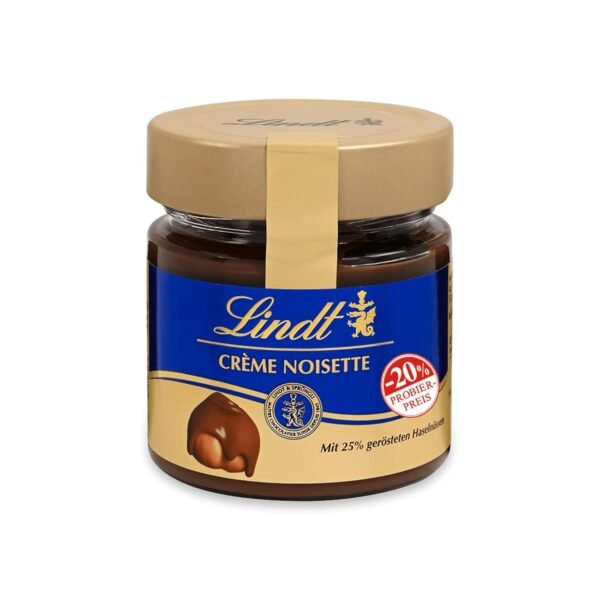 Lindt Chocolate Spread Crème Noisette, Promotion, 220 g, Hazelnut Cream with Aromatic Cocoa and 25% Roasted Hazelnuts, Chocolate Gift