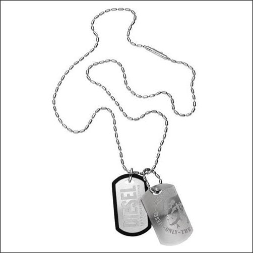 Men's necklace with stamps DX0011040;Collier homme avec timbres DX0011040
